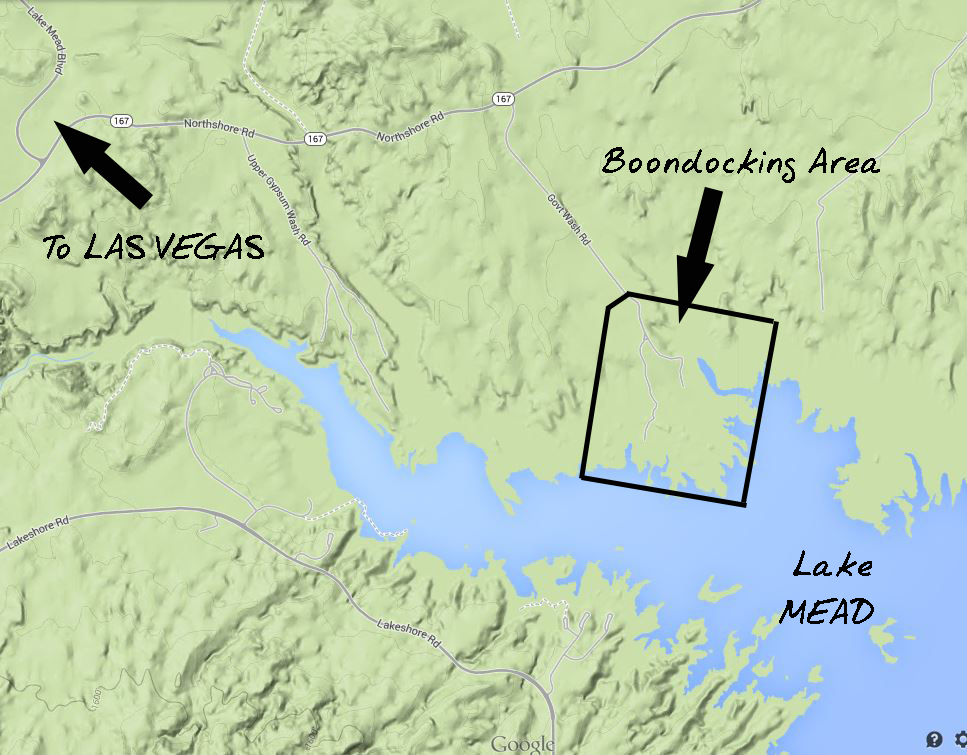 General map of boondocking area