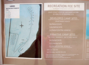 Sportsman's Beach -> View of fee structure for all Walker Lake Campgrounds
