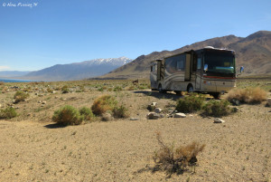 Tamarack Beach -> Front view of our site. We were alone (no other RVs here).