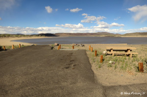 View of another lake-side site in the developed campground.