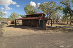 View of flush toilets at the campground