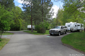 View towards entrance of park. Site #7 in front, #5 behind.
