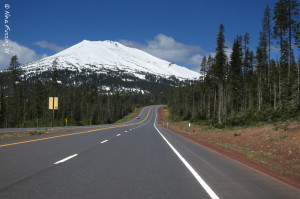 The Cascades Scenic Byway with Mt. Bachelor in the background
