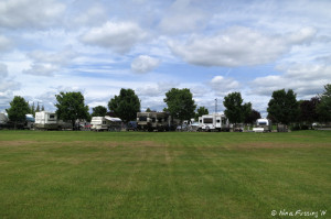 View from behind "outer" sites #271-265. This huge green field was also the dog walking area.