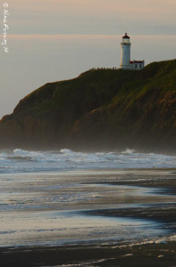 The lighthouse beams her sunset goodnight