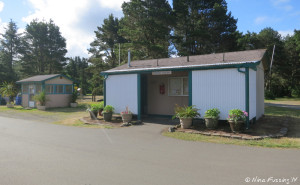 View of facilities (right) and fish cleaning station (left)