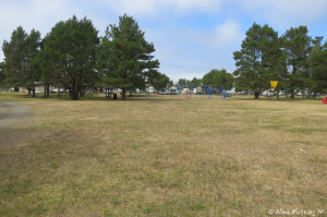 View from back of tenting area towards playground and RV sites. Lots of open space here.
