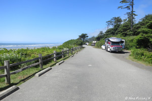 View of very sunny front-site D-loop. RV in site D27 on right.