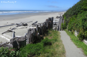 View of steps down to beach