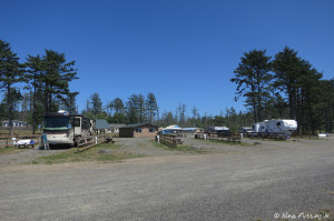 View from trail to beach. We're on left in #7. RV on right is in #3
