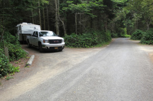 Another view down campground loop 2. RV in site #41. Lots of trees and privacy.