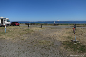 View looking towards front row of entry sites. Site #338 on right with 339, 340 on left. All these sites have water views.