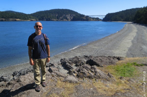 Hubby poses on the hike to Deception Pass Bridge