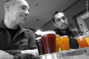 Beer tasting is serious business. Paul & Mike contemplate their catch...