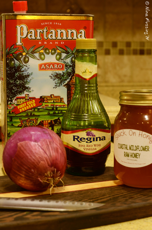 Great olive oil, vinegar and local honey. The ingredients couldn't be simpler!