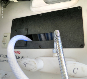Our spiffy new water panel access will make this sooooo much easier in the future