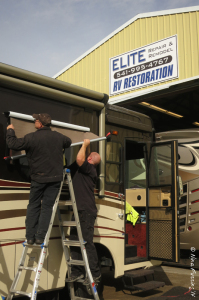 The Elite boys install our new window awning
