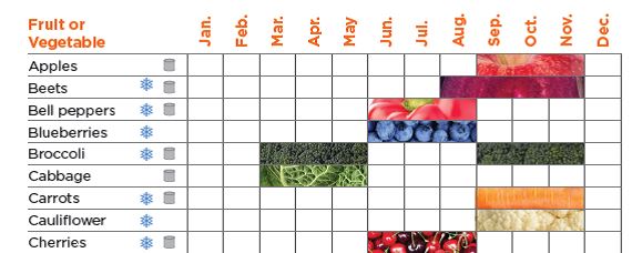 Each fruit & veggie has its season