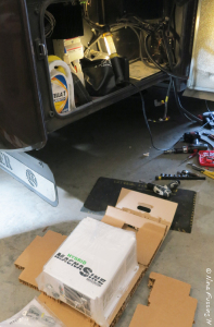 Our new inverter ready for it's spot in the back compartment
