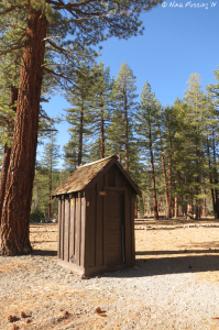 View of one of the pit toilets.