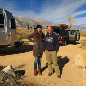 Kerri & Paul pose by her rig