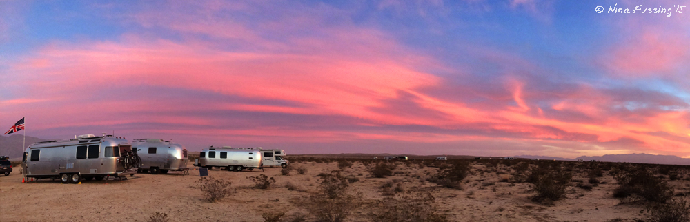 Sunset over the Airstream gang