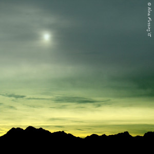 A hazy, grey sunset