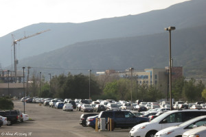 View along the main parking lot (~1/4 mile from us) towards the Casino