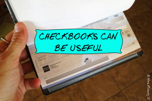 We always keep a good 'ol fashioned checkbook on hand