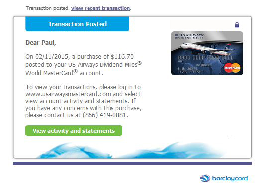We have auto-alerts on all our credit cards