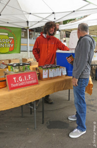 Paul checks the goods at our favorite Kimchi guy in San Diego