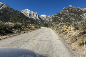 Driving up Whitney Portal Road