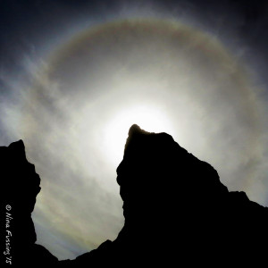 A sun halo at Happy Boulders