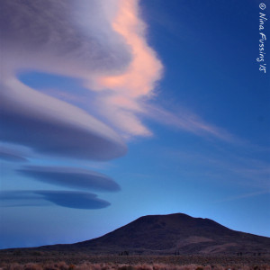 Lenticular clouds catch the sunset after a VERY windy day