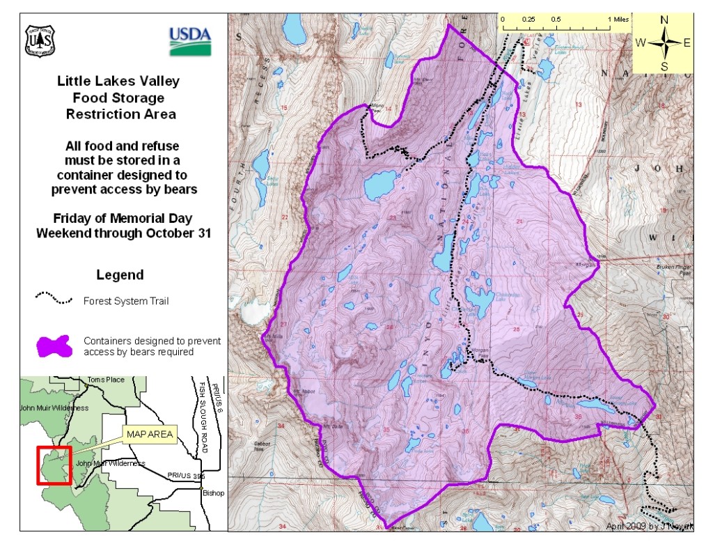 Little Lakes Valley Map